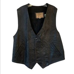 Vintage Harley Davidson Distressed leather vest Size Large